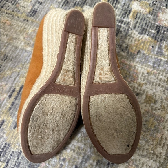 JCREW espadrille faux suede Wedges in burnt orange color - Picture 3 of 8